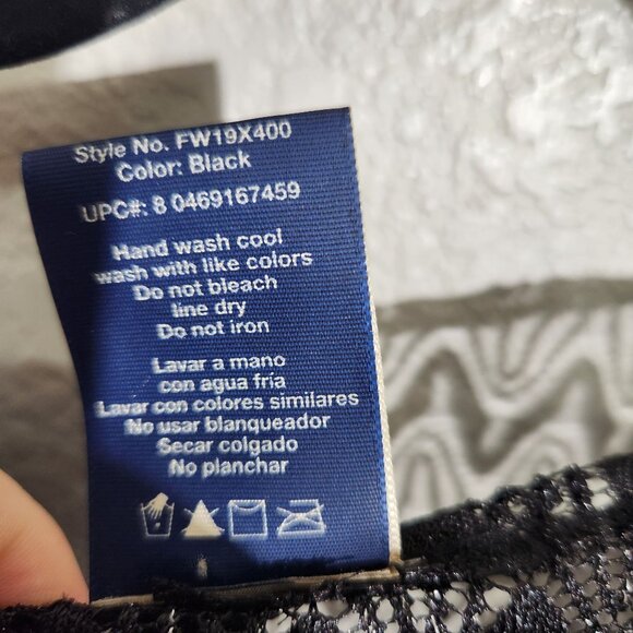 Womens Faded Glory Swim Cover-Up Top 2X Black Sheer Metallic Zigzag Knit V-Neck - Picture 3 of 13